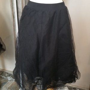 Beautiful Black Lace Layered Skirt